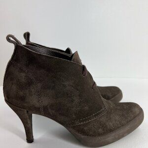 Pedro Garcia Yasu Platform Ankle Bootie Womens 38 US 8 Lace Up Heel Suede Brown